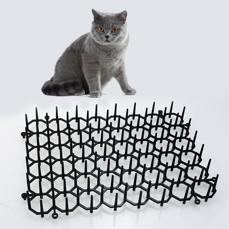 12pcs Scat Mat pour chats, tapis dissuasif pour animaux de compagnie avec pointes pour intérieur/extérieur