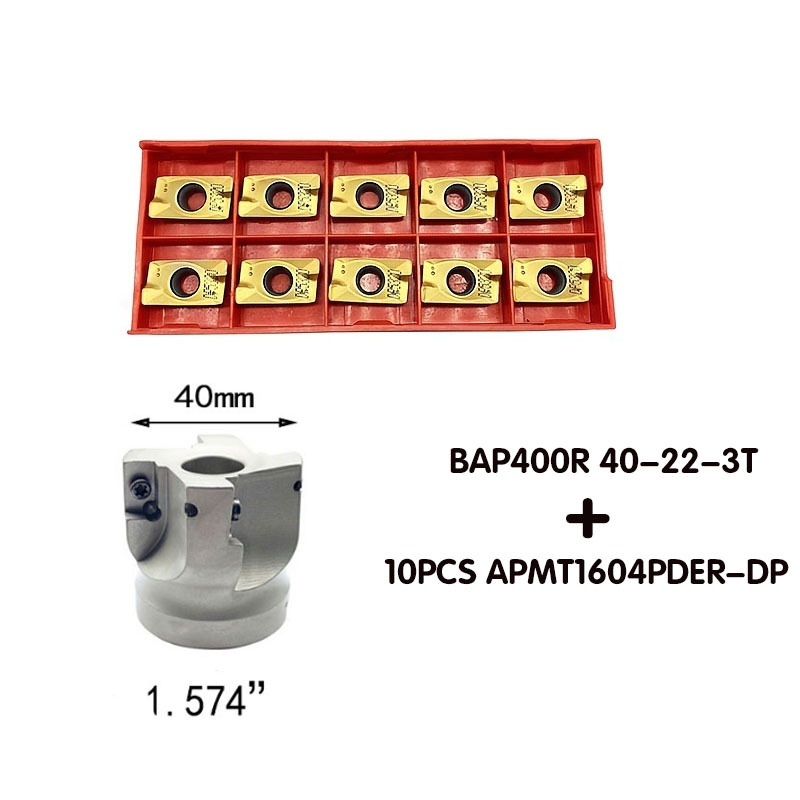 TEMU 1pc Of Bap400r Milling Cutter Head Plus 10pcs Of Apmt1604pder-dp, 1.96 Inches Zouzmin, Ideal For Machining Components, Wood, And Non-ferrous