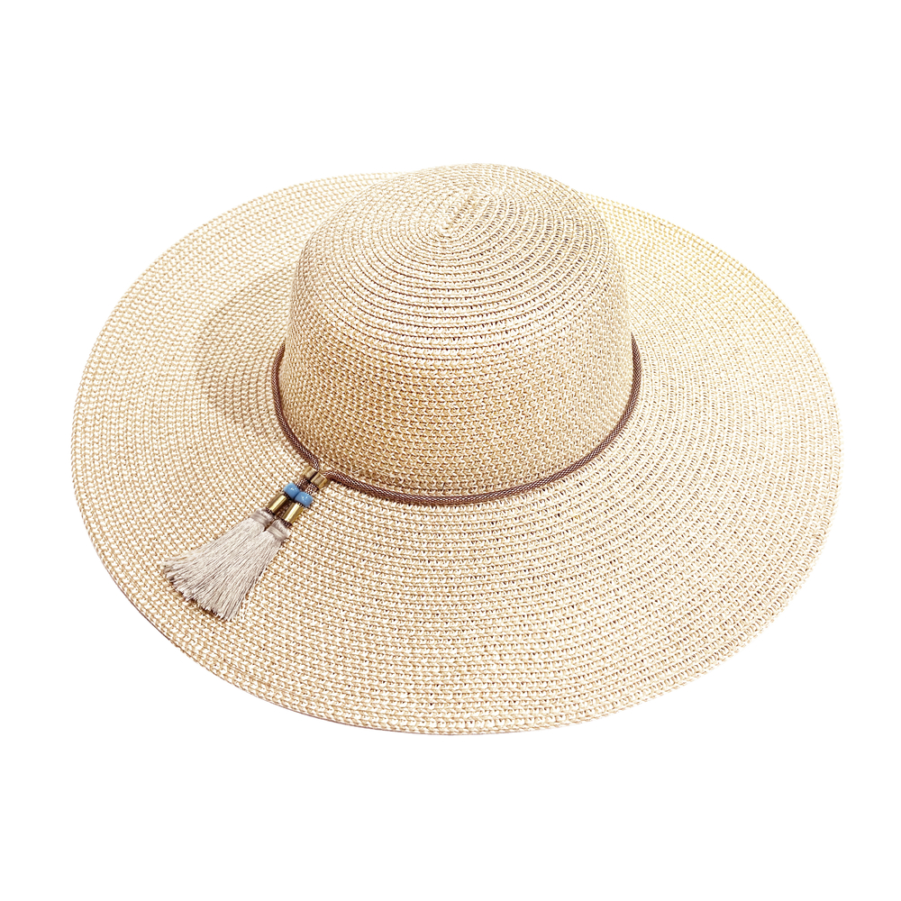 Boho Sun Hat Tassel Chain Decor Straw Beach Hat
