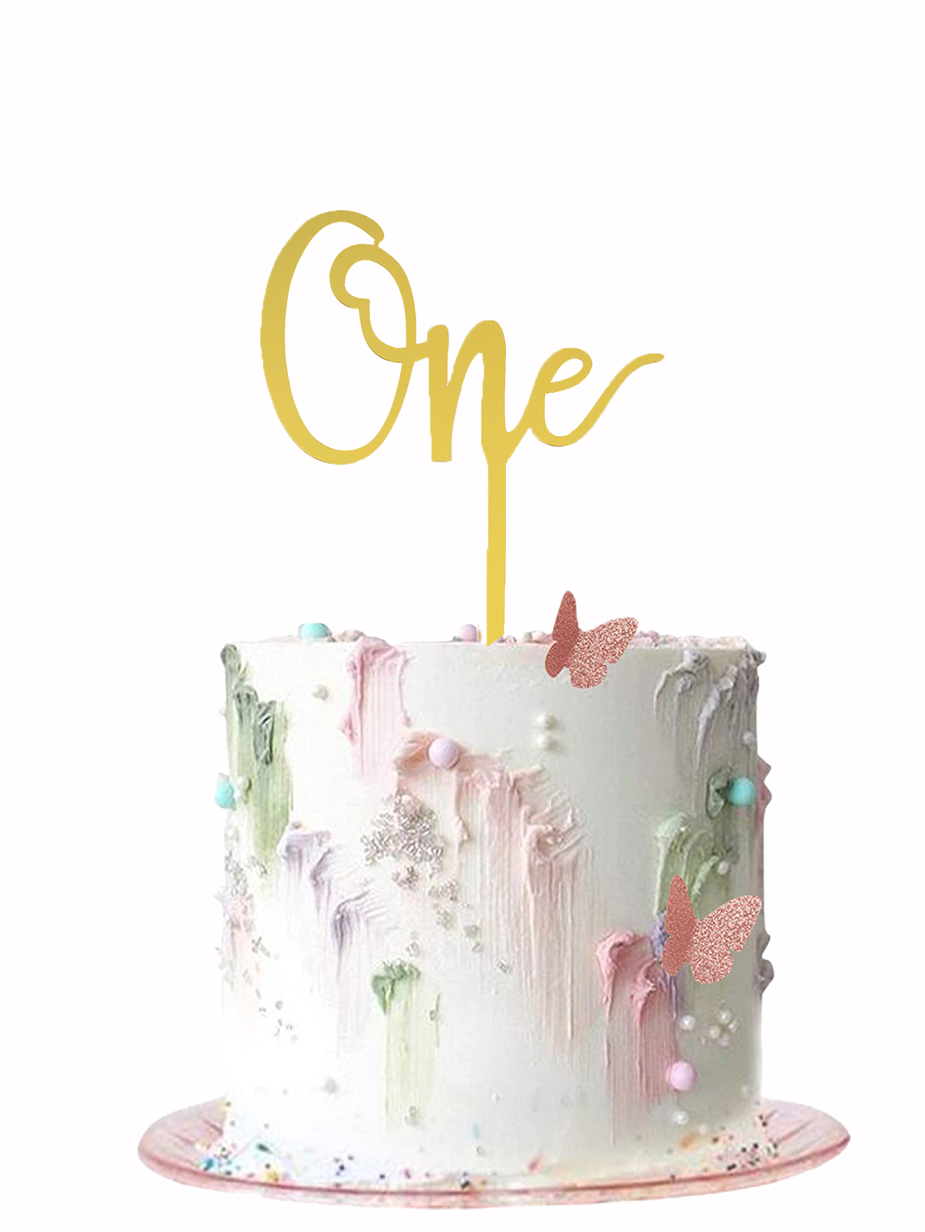 Number One Golden Acrylic Cake Decoration, Cake Toppers, Birthday Cake ...