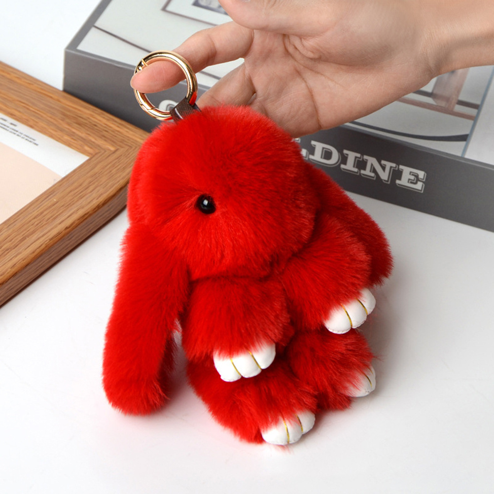 Rabbit Bunny Keychain Fluffy Toy Doll Cute Cartoon Bag Key - Temu