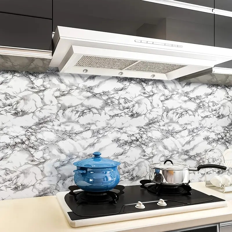 Marble Texture Waterproof Wall Stickers High Temperature Temu