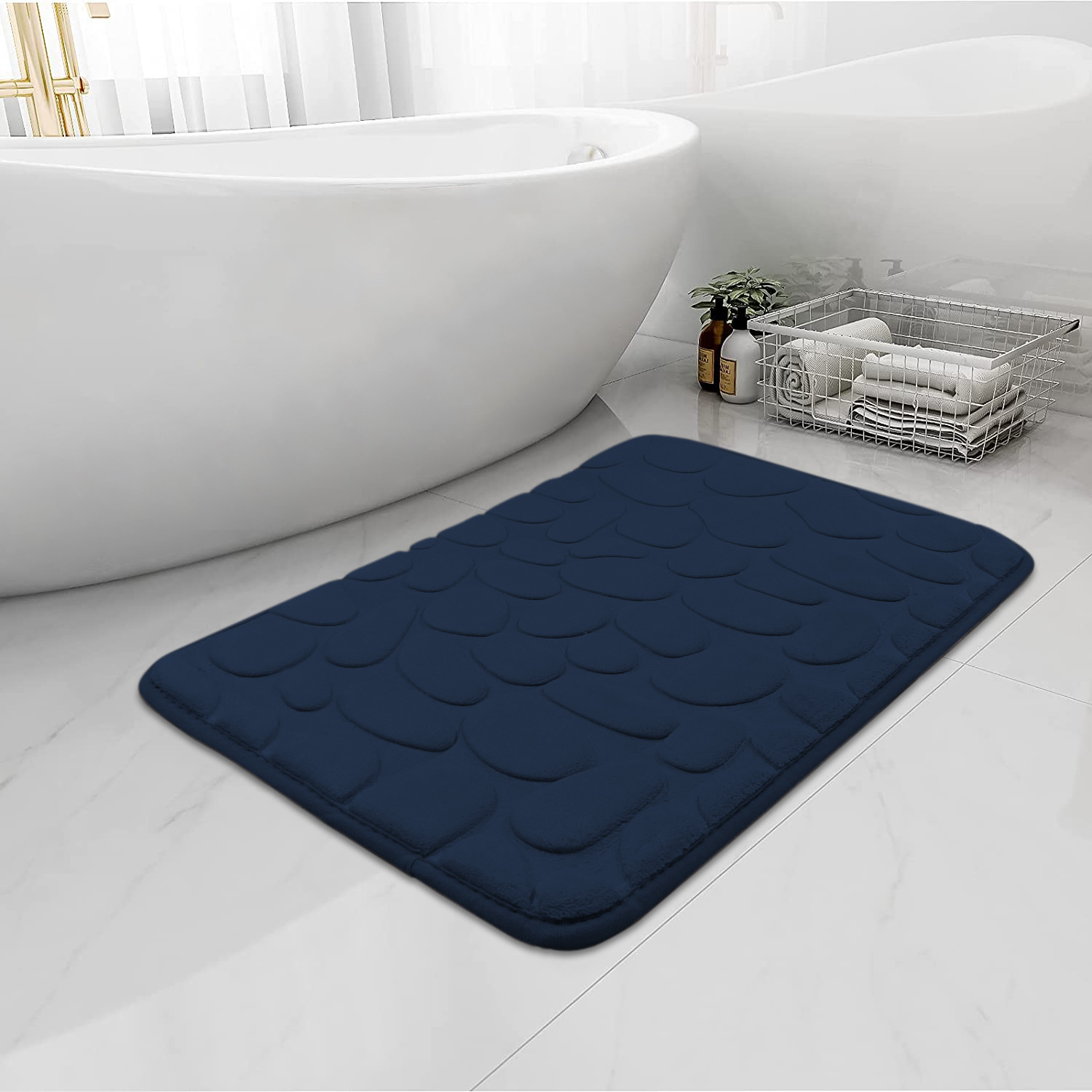 Mat Bath Cobblestones, Foam Bath Mat Absorbent Carpet