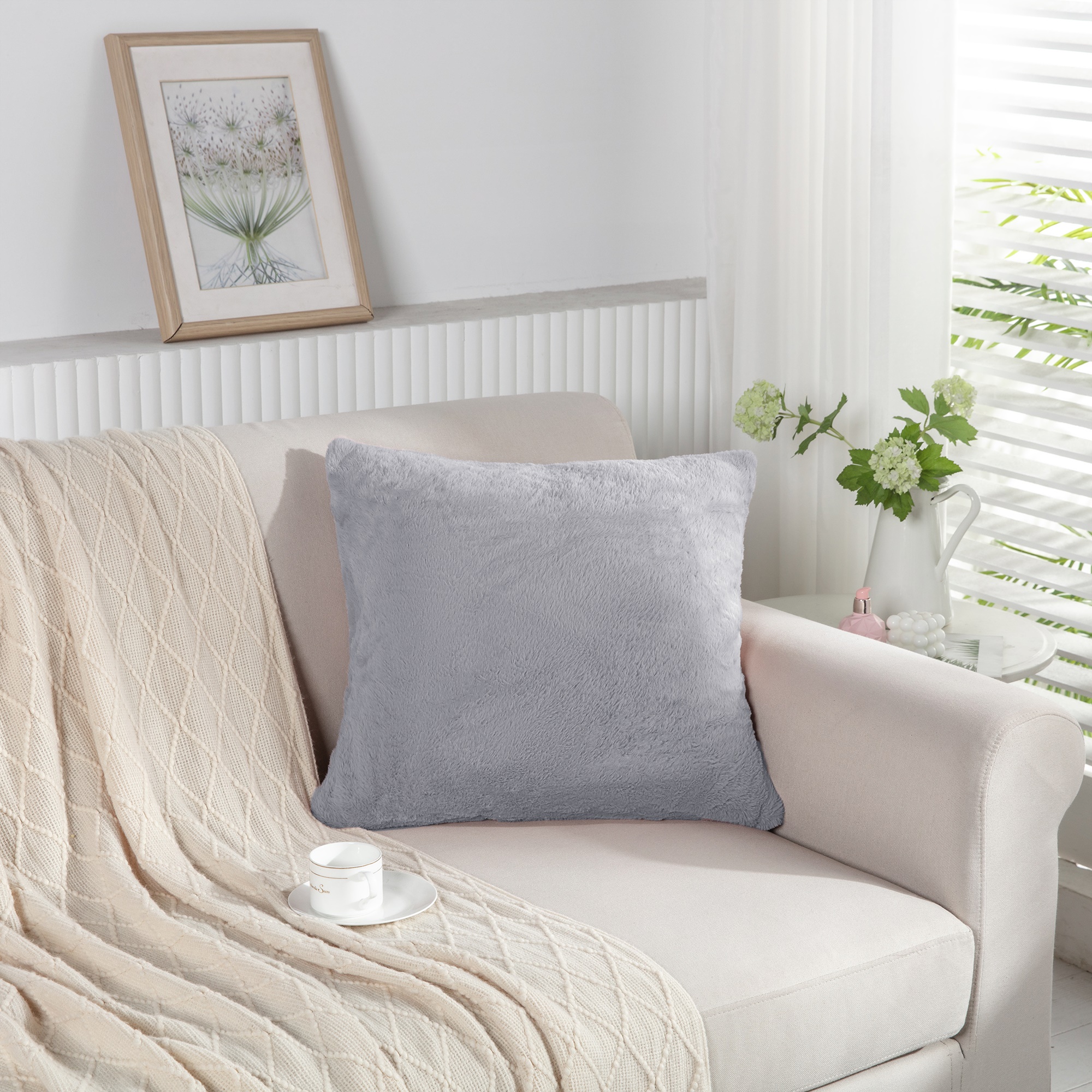 Faux Fur Throw Pillow Cover Soft Fluffy Plush Faux Fur Temu