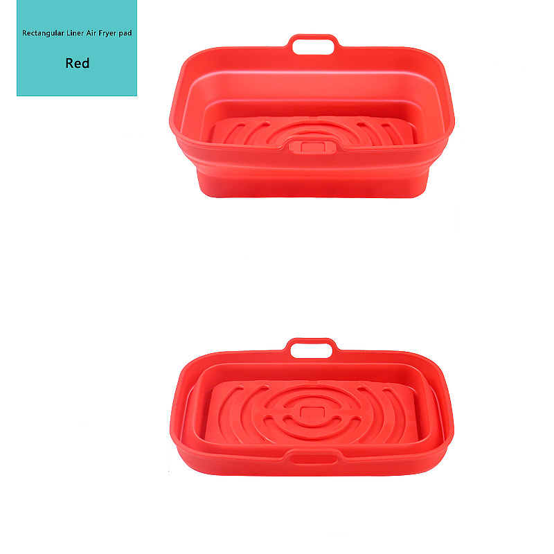 Reusable Air Fryer Pad Silicone Air Fryer Tray Rectangular Basket Baking  Inner Liners Cooking Tool for