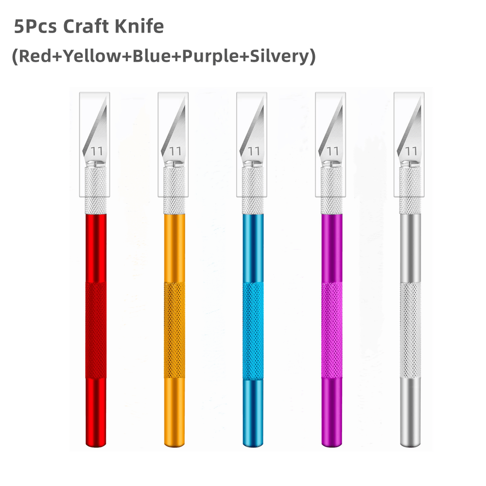 5pcs/set Precision Craft Knife Set - Colorful Blades for DIY, Art, Cutting,  Carving, Scrapbooking - Includes Sharp Exacto Knife for Halloween Pumpkin