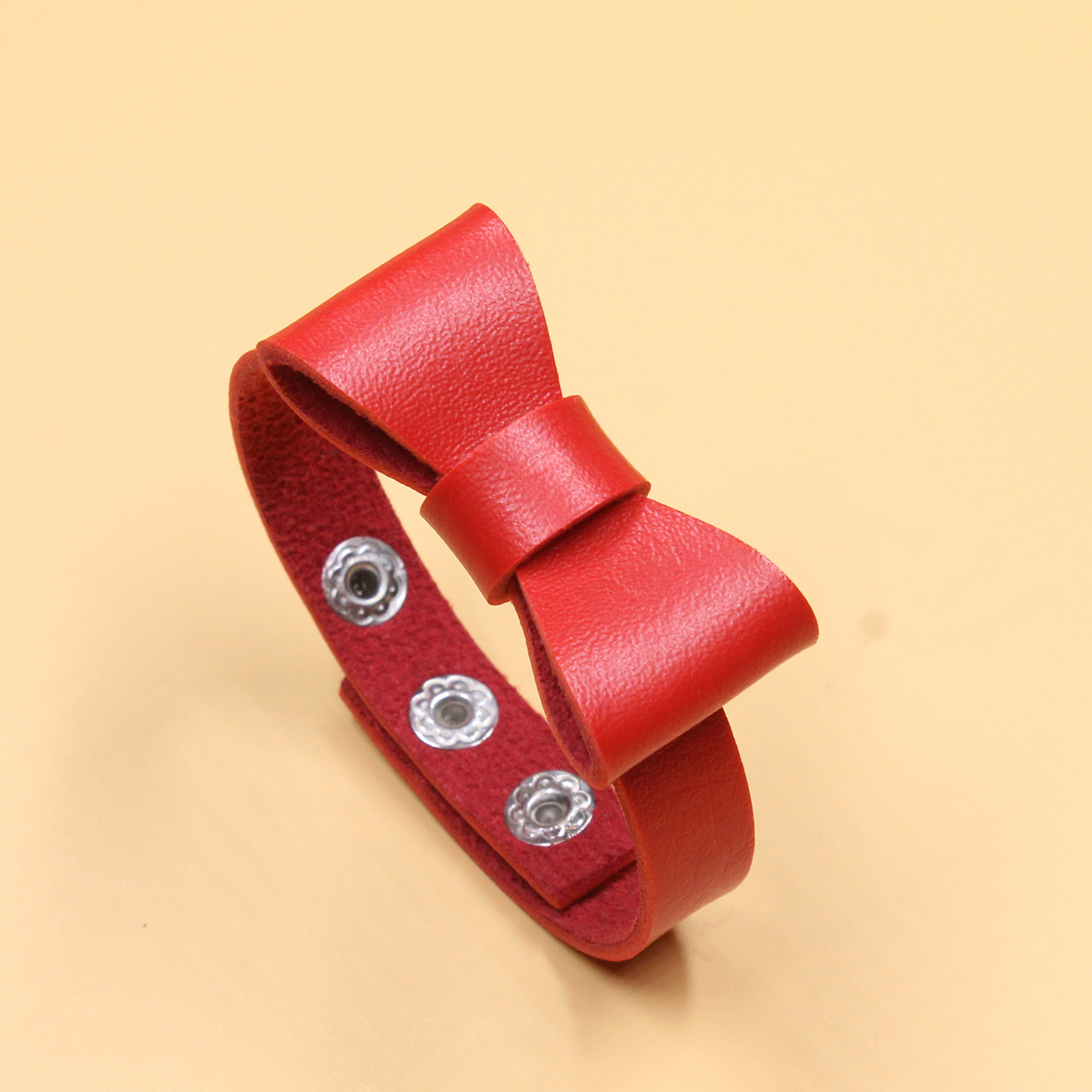 Women's Minimalist PU Leather Bracelet with Bowknot