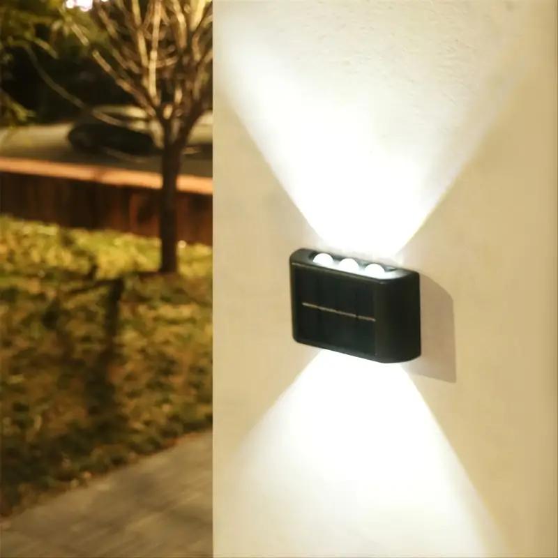 Solar Wall Light - Outdoor Camping Light With 6 LED, Dual Color Lighting For Courtyard, Street, Landscape, Garden Decoration Christmas Gift