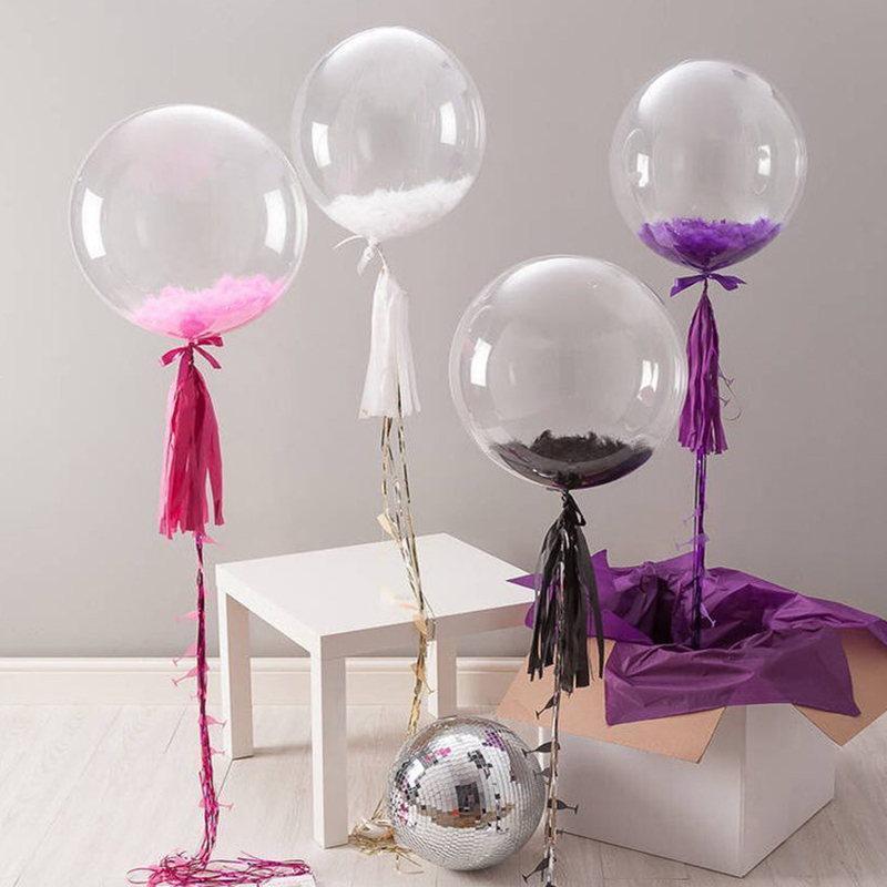 Comprar Globos transparentes Bobo sin arrugas de 12/20/24/36 pulgadas, globos  transparentes de PVC, decoración de fiesta de cumpleaños, bolas inflables  de helio