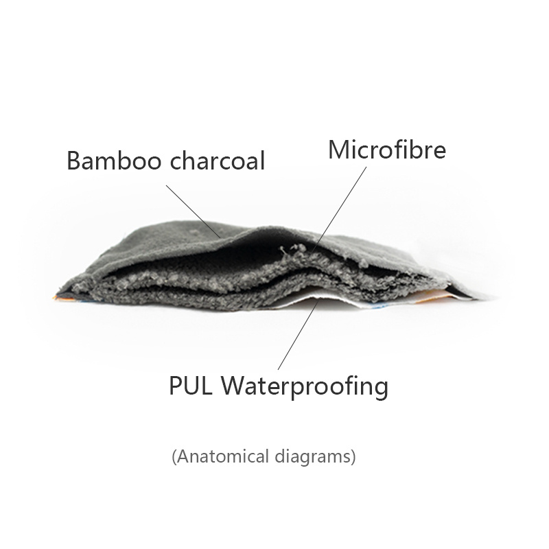 S Reusable Bamboo Sanitary Menstrual Cloth Pads Panty Liners Charcoal  Washable Panty Liners cloth maternal sanitary napkin pads