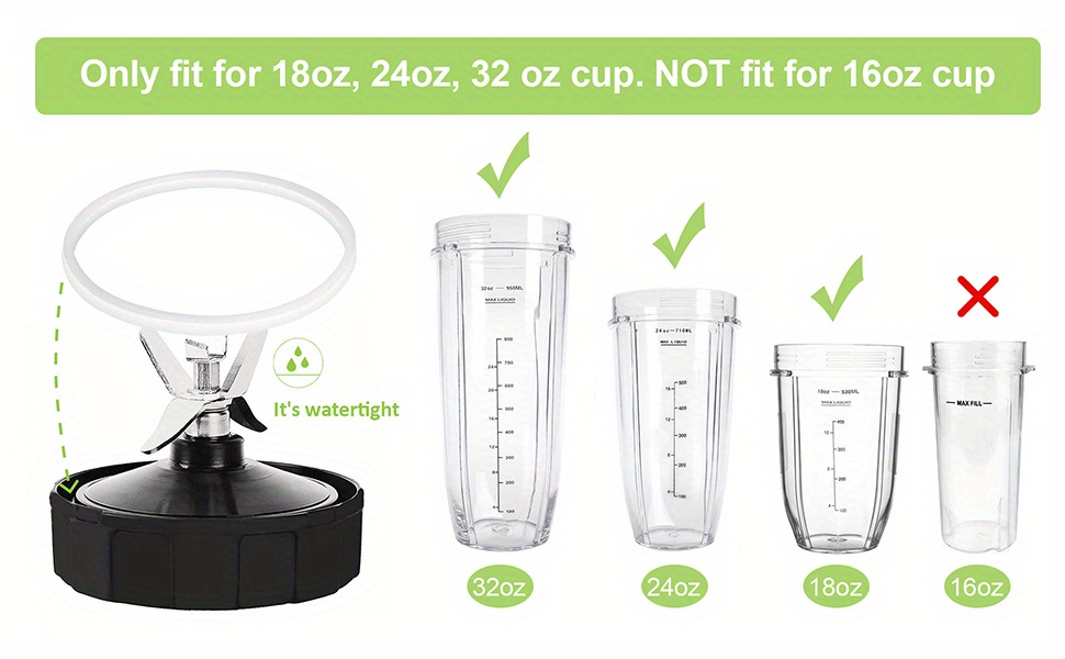 Blender Replacement Parts for Ninja,32Oz&24Oz Cup and with Lids,7 Fins  Extractor Blade,for Nutri Ninja BL480-30 BL483-30 - AliExpress