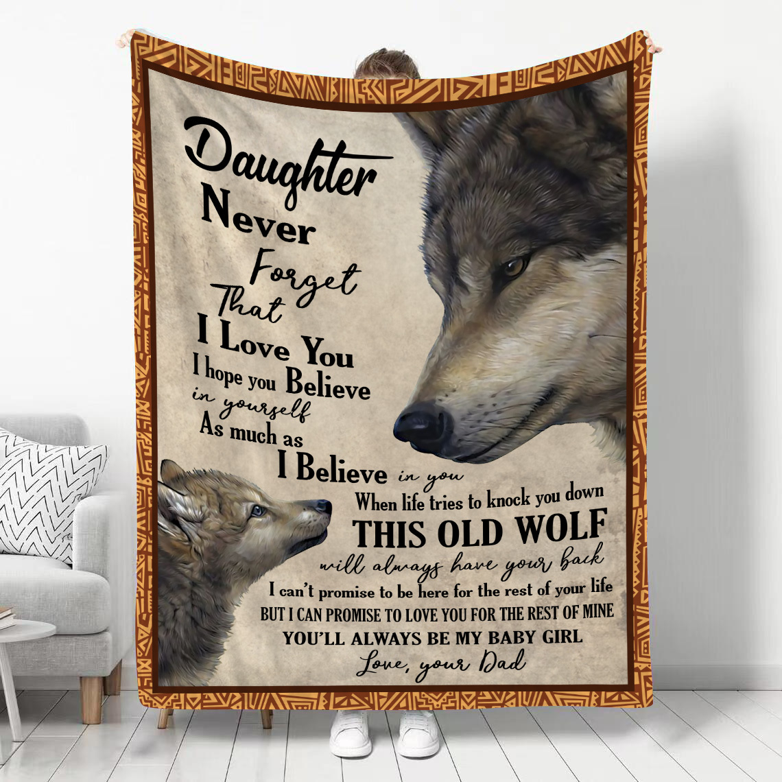 Warm Cozy Wolf Animal Flannel Blanket Daughter Dad Perfect Temu