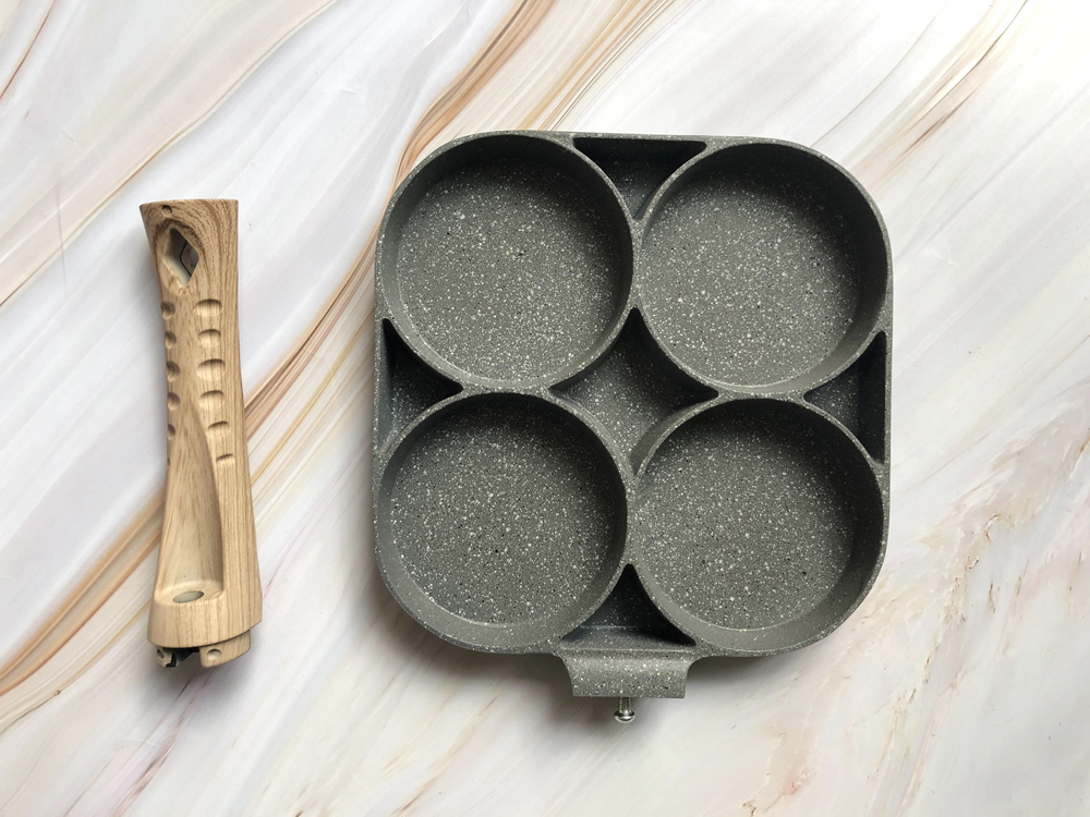 Bu Yapışmaz Dört Delikli Kızartma Tavası ile Kahvaltınızı Yükseltin - İndüksiyonlu Ocak, Gaz Sobası ve Omlet Yapımı için Mükemmel! ayrıntılar 8