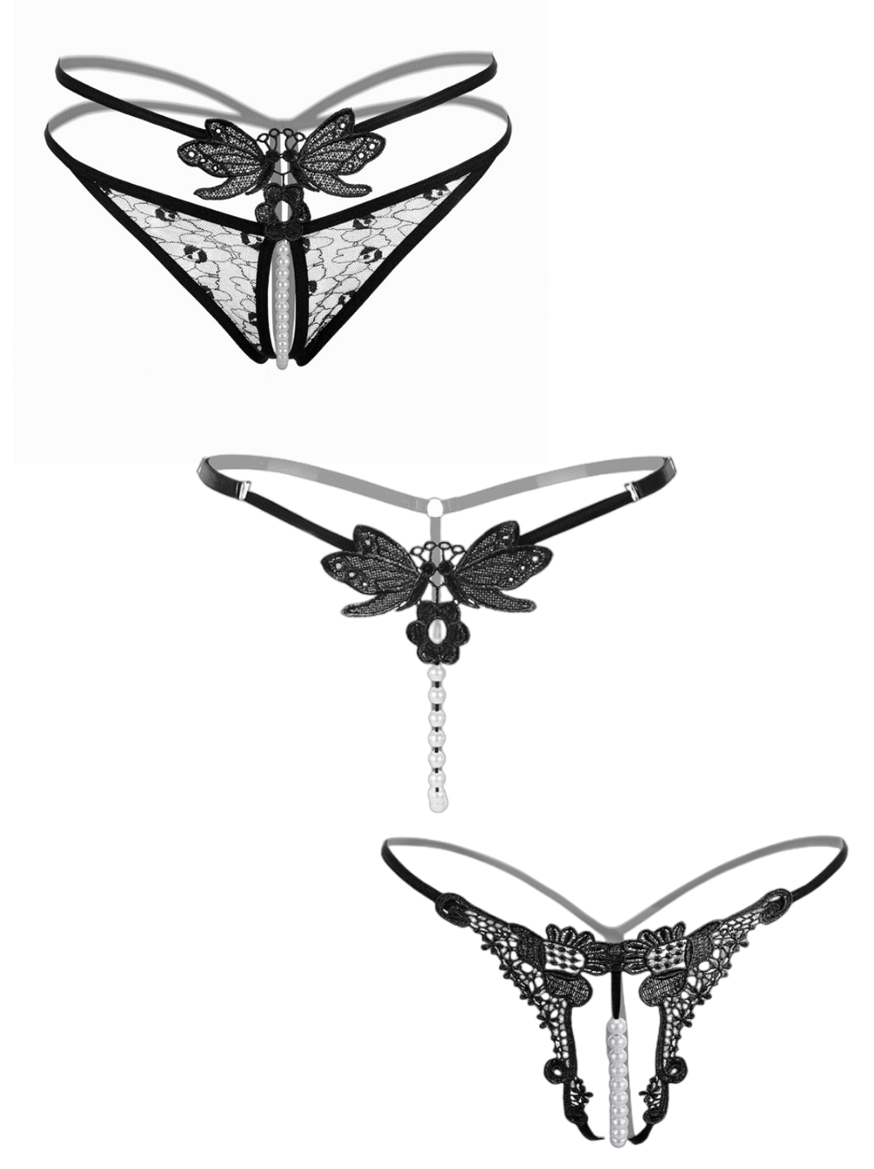 Women's Sexy Embroidery Lace Thong Panties With Butterfly Temu