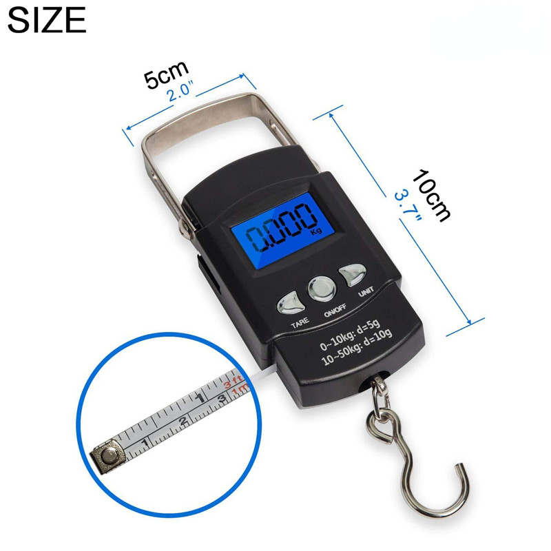  QPWZ Digital Fish Scale Fishing Weights Scale Portable Luggage  Weight Scale with Backlit LCD Display Digital Hanging Luggage Fishing  Weight Scale Mini Protable Fish Scale : Everything Else