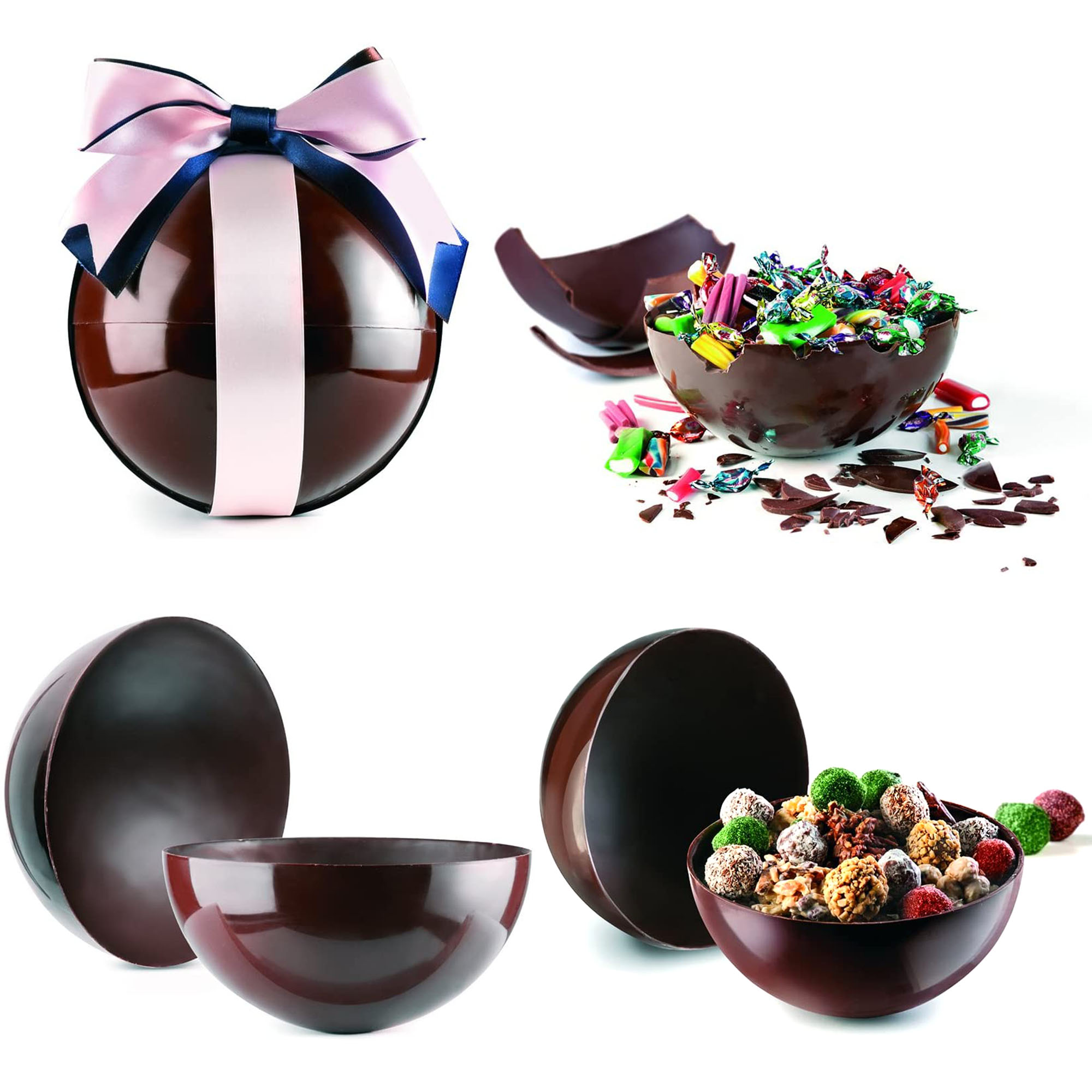 Large Silicone Planet Mousse Cake Fondant Chocolate Baking Mould + 2x  Wooden Hammer Ice Cube Tray Soap Making Molds Non Stick Round Ball Jelly  Candy