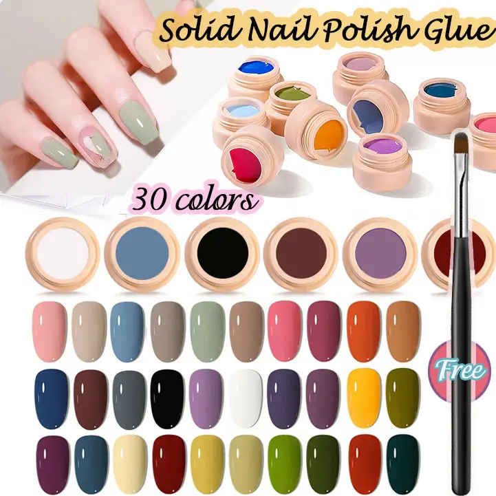 30 colors nail polish solid canned gel painting gel nail glue soak off nail art uv lacquer gel varnish details 0