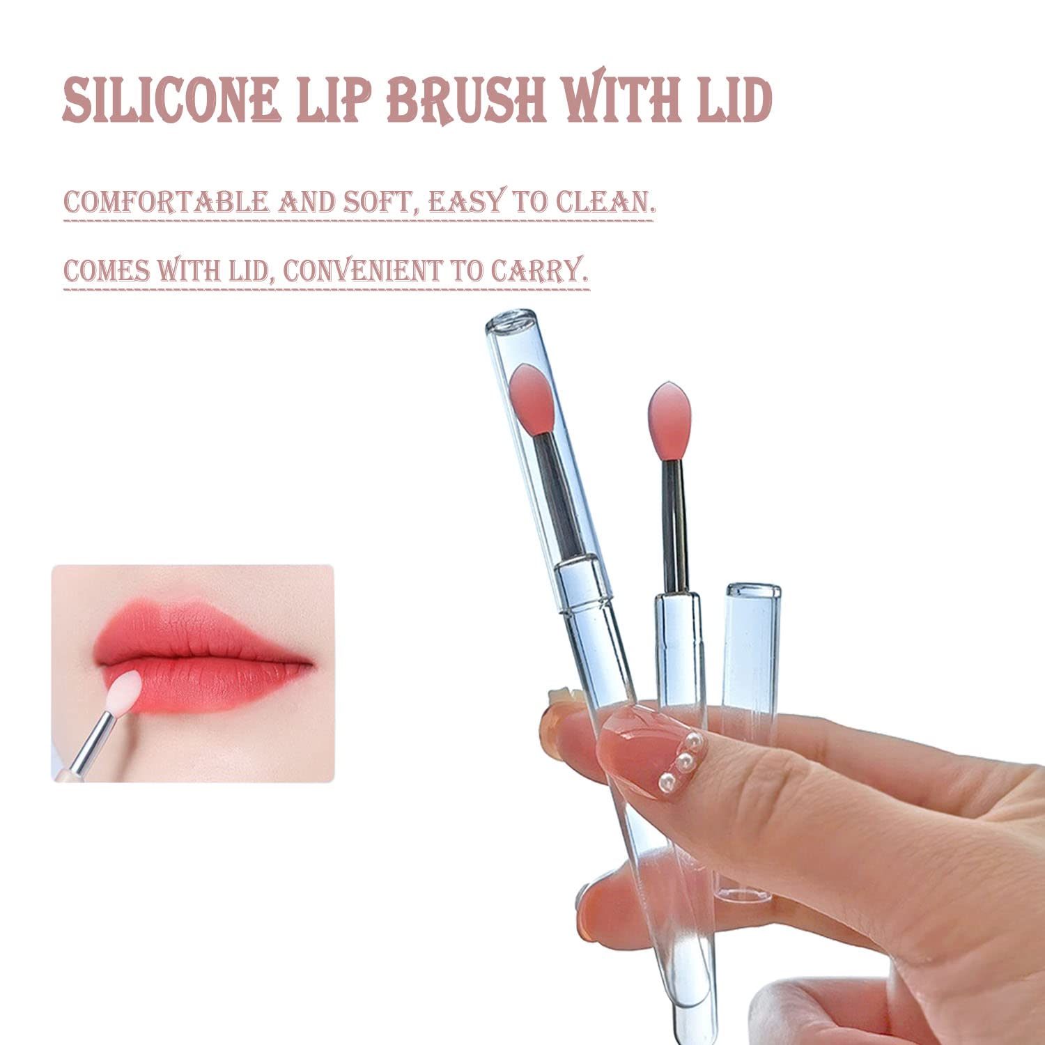 Premium Silicone Lip Brushes With Covers - Perfect For Lipstick ...