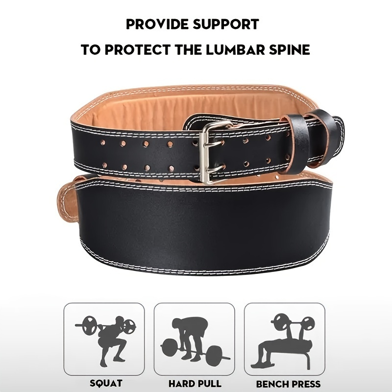 Reverse Squat Strapunisex Adjustable Weightlifting Belt - Pu Leather Lumbar  Support For Gym