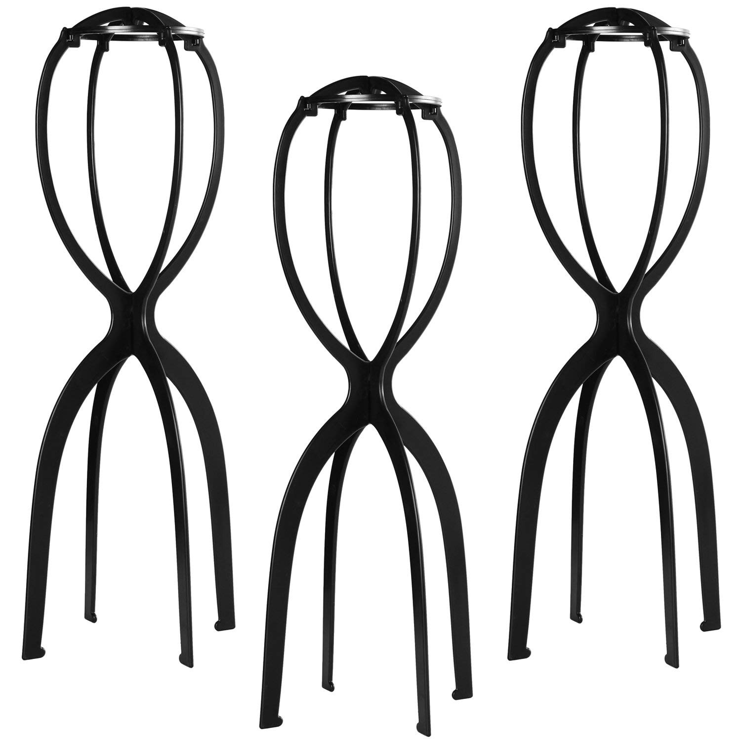 3 Packs Wig Stand Holder, Portable Collapsible Wig Holder for