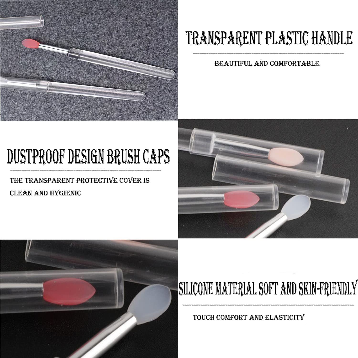 Premium Silicone Lip Brushes With Covers Perfect For Lipstick
