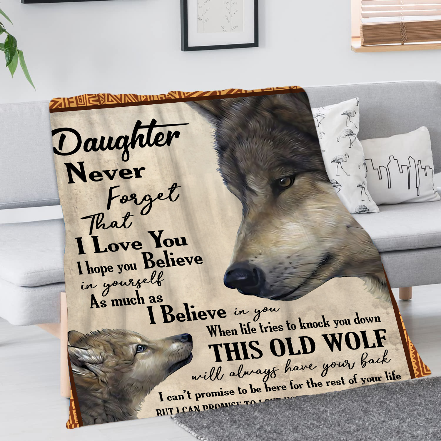 Warm Cozy Wolf Animal Flannel Blanket Daughter Dad Perfect Temu