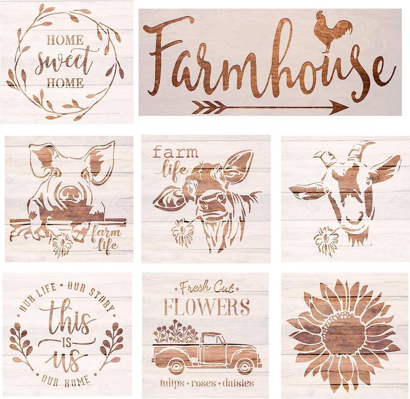 farmhouse stencils farm theme reusable stencils painting - Temu farmhouse stencils farm theme reusable stencils painting - Temu