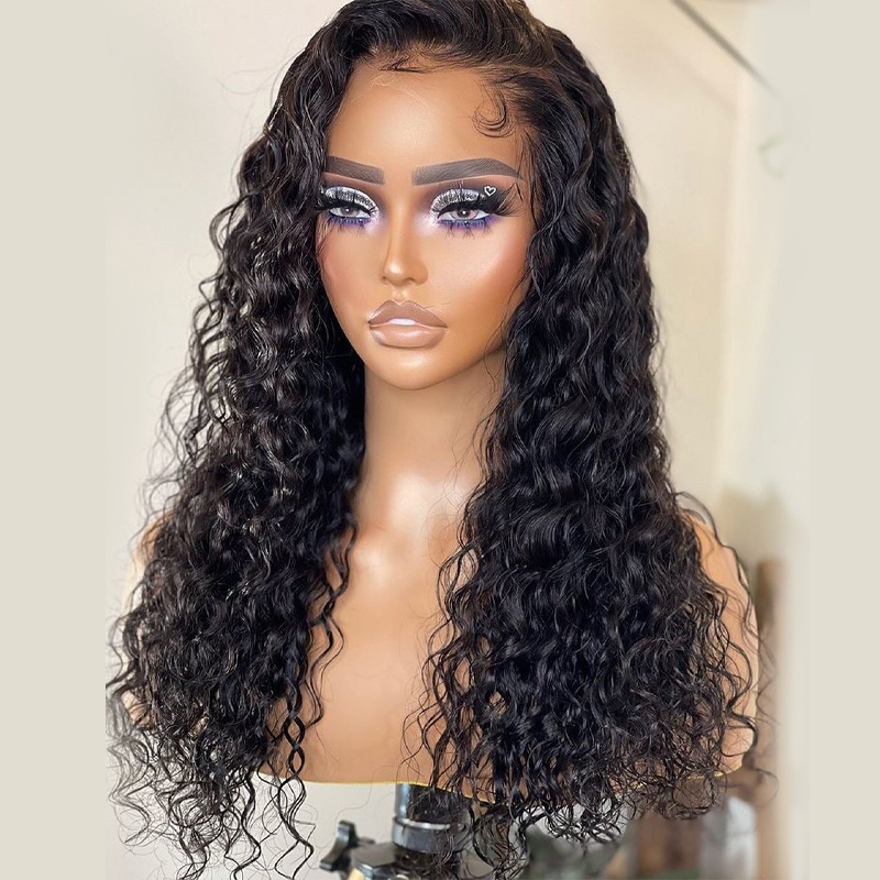 Long Black Curly Hairstyles For Women-13×4 HD Lace Front Wig