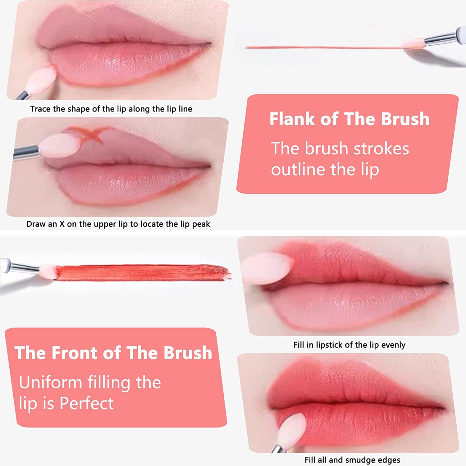 Premium Silicone Lip Brushes With Covers Perfect For Lipstick