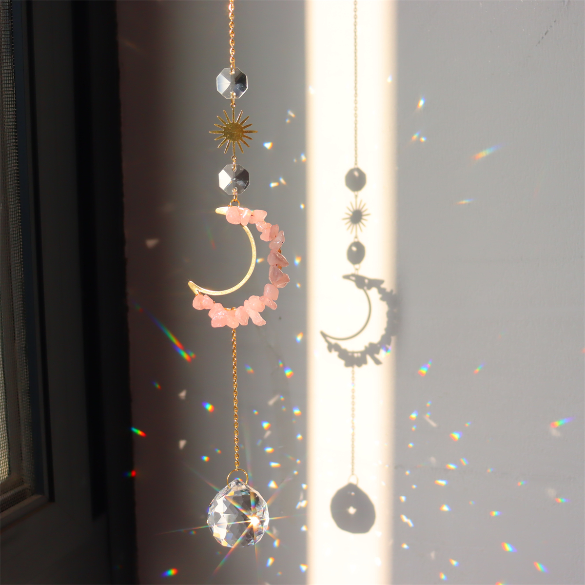 Petit attrape soleil lune étoile boule et perles de 20mm doré et  Transparent à suspendre pour illumine objet decoratif SJXL5797 - Cdiscount  Maison