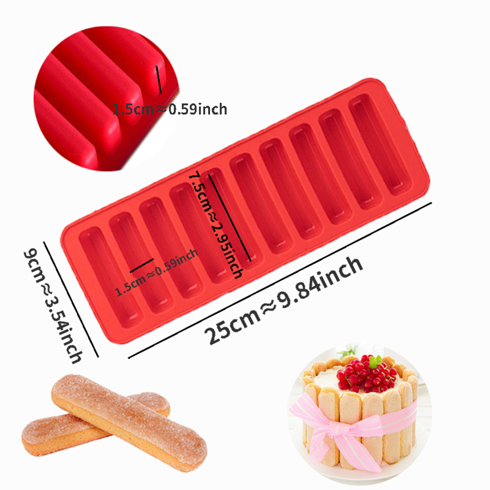 Moule silicone pour 10 biscuits à la cuillère, fingers, stickers