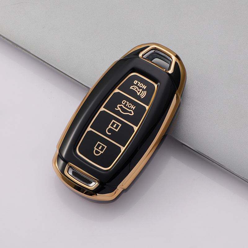 Leather Car Key Cover Case Key Chain 7 Buttons For Hyundai Ioniq 6