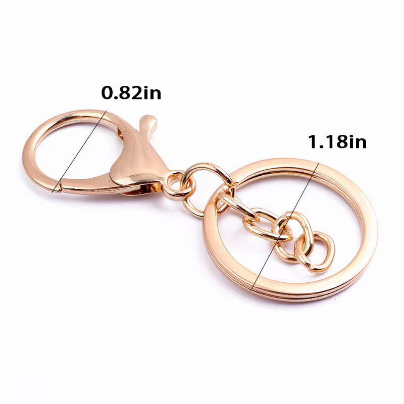 50pcs Keychain Long Lobster Clasp Key Hook Keyrings for Jewelry, Jewels Making Finding DIY Key Chains Accessories,Temu