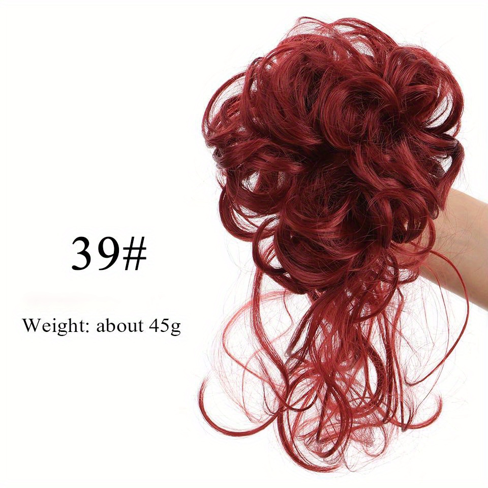 Synthetic Hair Bun Chignon Messy Curly Hair Band Elastic Temu