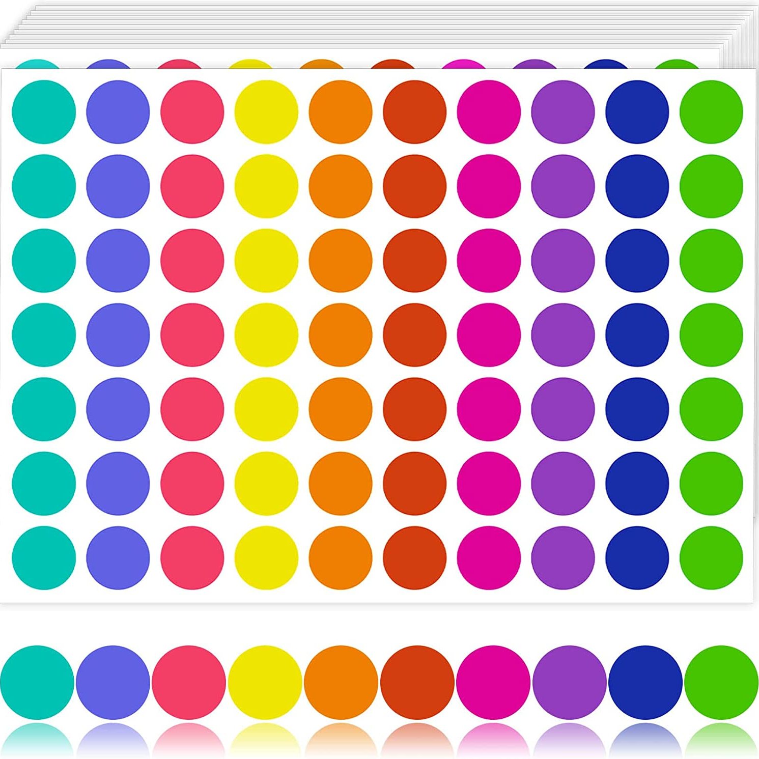 Zacool 1400 Pcs Color Coding Labels Circle Dot Stickers,Round Color Coding Labels Sticky Dots Labels Stickers 10 Color Style Colored Dot Stickers for