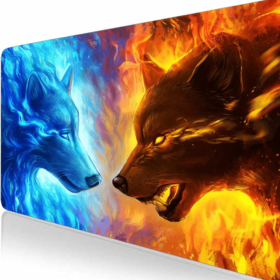 1pc 3d Digital Fighting Wolf Ice Fire Wolf Wild Animal Mouse Pad Printing  Mouse Pad For Computer Laptop | High-quality & Affordable | Temu