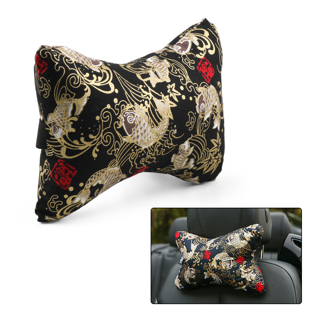 Car Headrest Neck Pillow Black Pattern