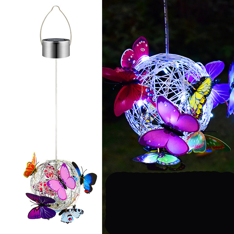 Butterfly Shadow Solar Light Outdoor Waterproof Solar Garden Lamp Retro LED Camping  Lantern Projection Lighting Home Decoration - AliExpress