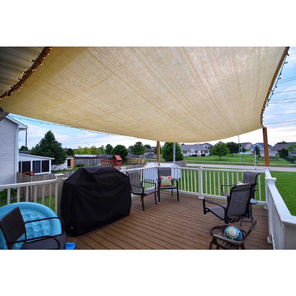  LIGUOYI Toldo tipo vela color beige, impermeable, para  exteriores, multiusos, para terraza, patio, pérgola, patio trasero, exterior,  resistente a los rayos UV, valla de tamaño personalizado, pantalla de  privacidad : Patio