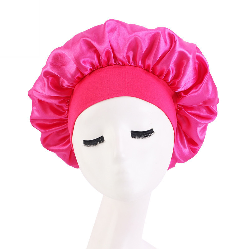 Bonnet de bain élastique doux Femmes Cheveux longs Piscine Chapeau Nylon  pour adulte unisexe Rose # d952639