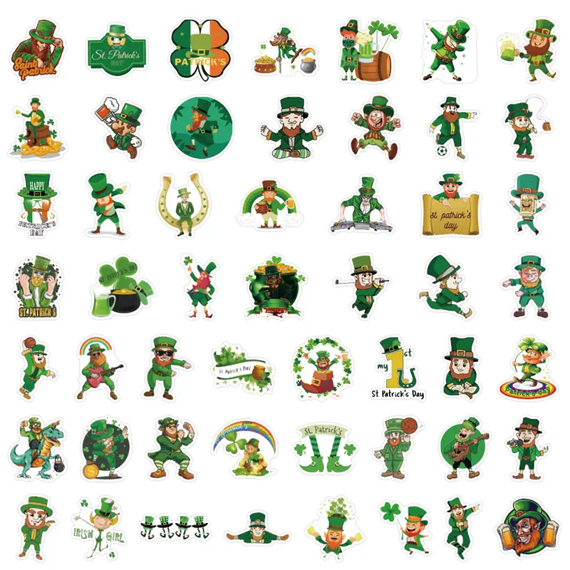 100pcs St Patricks Day Stickers Cute Cartoon Vintage - Temu