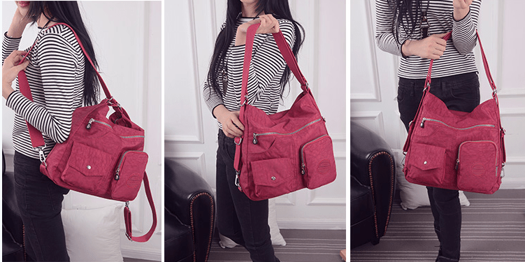 Flap Pocket Shoulder Bag, Functional Backpack With Convertible