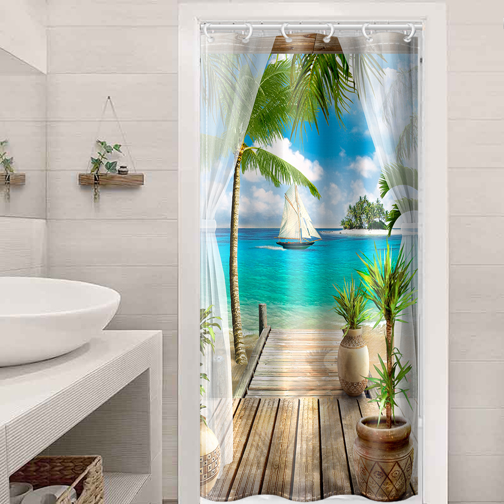 tropical themed bathroom