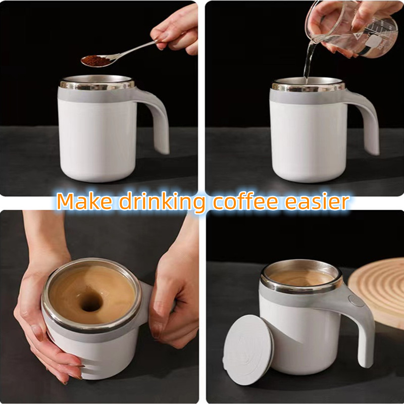 Electric Stirring Cup, Lazy Electric Coffee Stirring Cup, Stainless Steel  Automatic Stirring Milk Cup - Temu