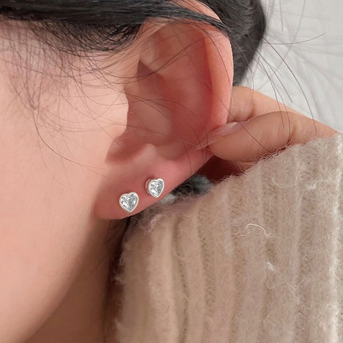 Moonbeam Moonstone Diamond Studs I Moonstone Stud Earrings I NIXIN