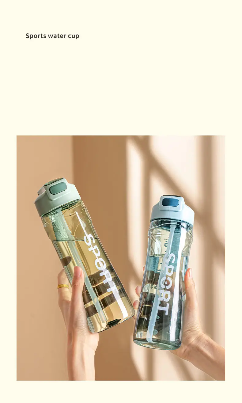 Portable Sports Water Bottle Large Capacity Pvc Free - Temu