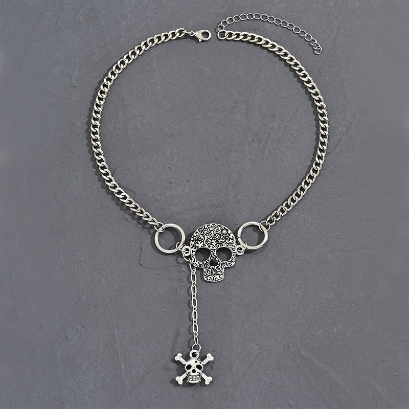 Gothic Skull Choker Necklace Adjustable Choker Neck Jewelry, Jewels for Women Party Favors,Temu