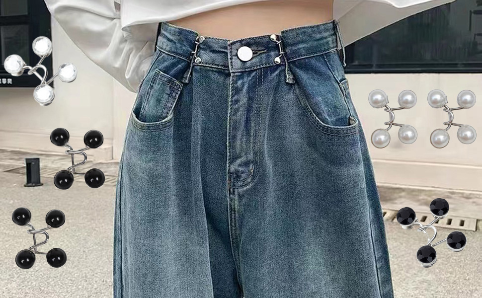 4 Sets Pant Waist Tightener Botones Jean Desmontables Jeans - Temu
