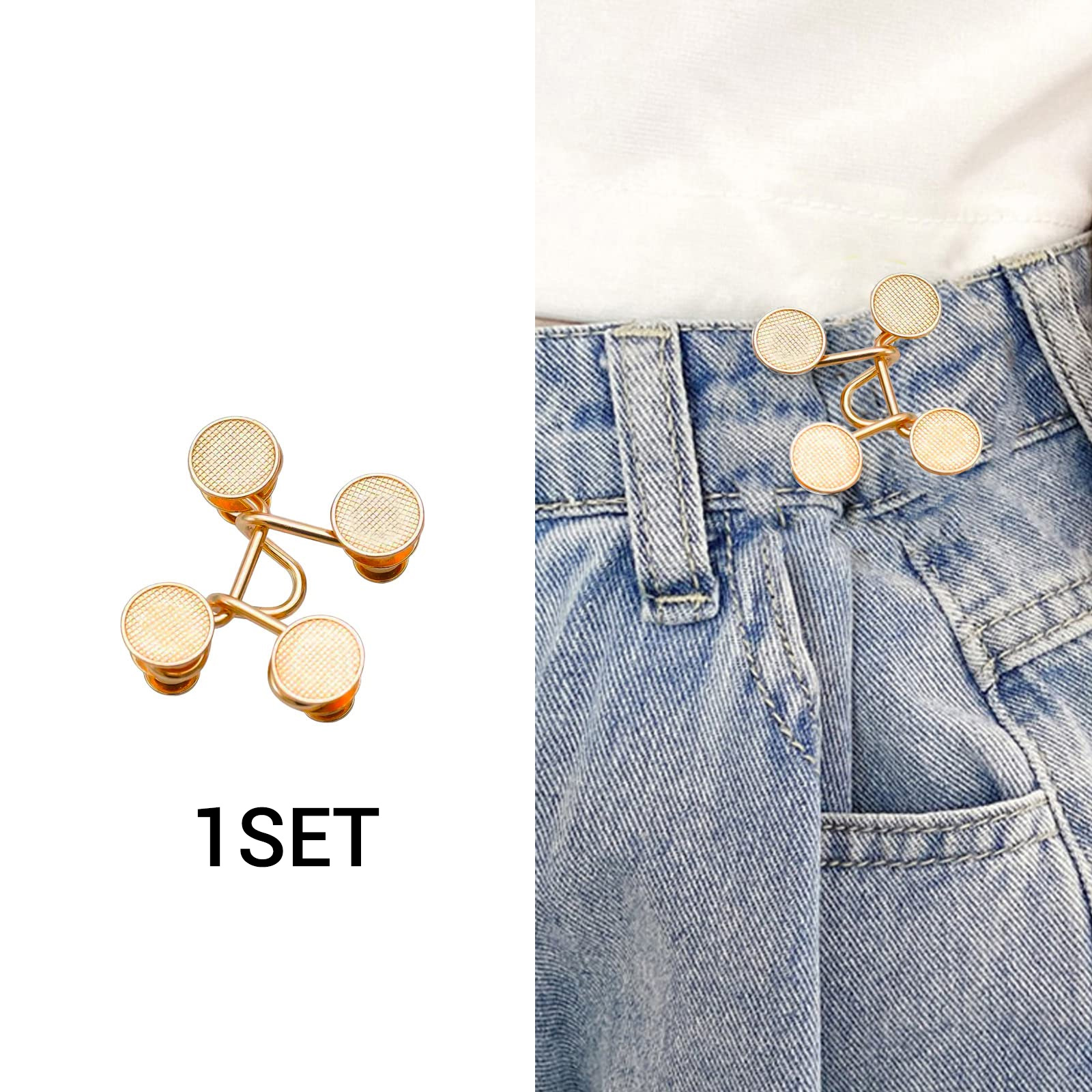 Pant Waist Tightener Jean Tightener for Waist Jeans Button Tightener Pants Button Tightener Pant Buttons to Size Down (Daisy- Mix)
