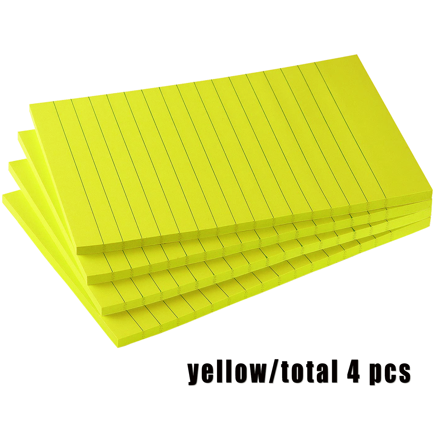 400 SHEETS 4-PACK 3X5 Sticky Notes Self-Stick Pad Yellow Lot Paper Book
